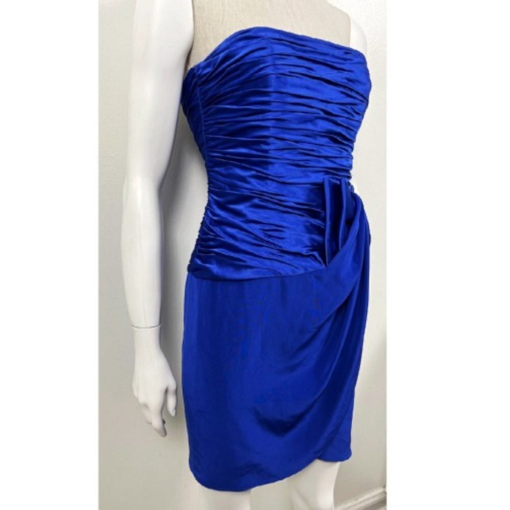 VICKY TIEL BLUE PROM DRESS XS - Picture 6 of 12